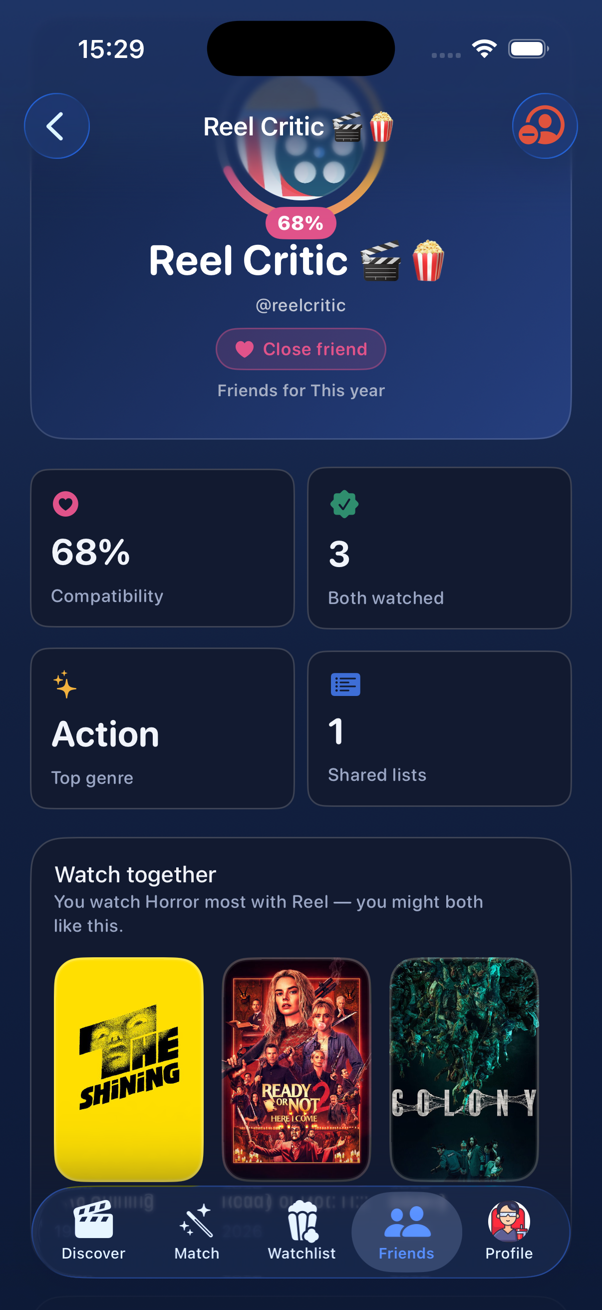 Niblet friend compatibility and watch-together screen